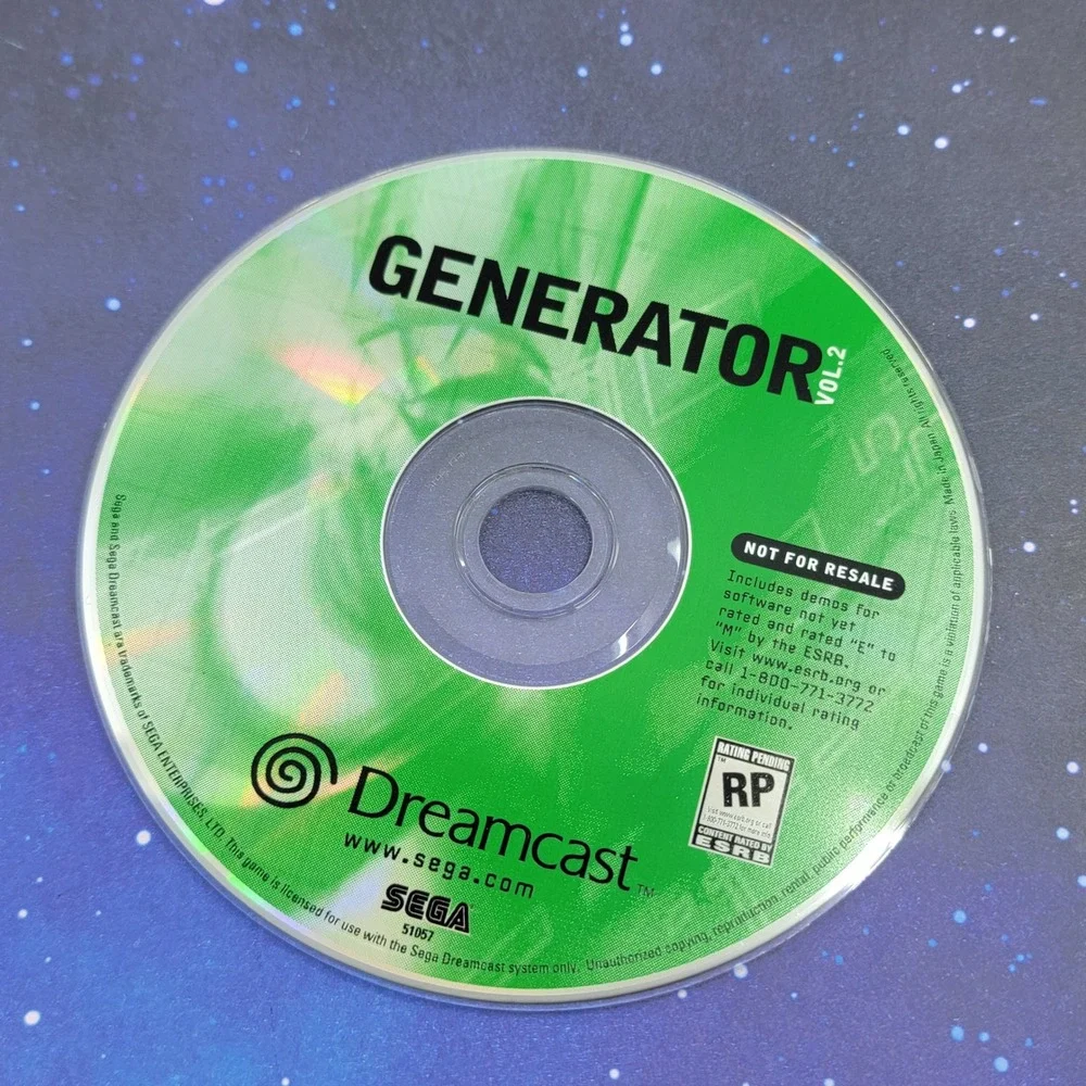 Sega Dreamcast Generator Vol 2 Demo Disc Sonic Tony Hawk Rayman 51057